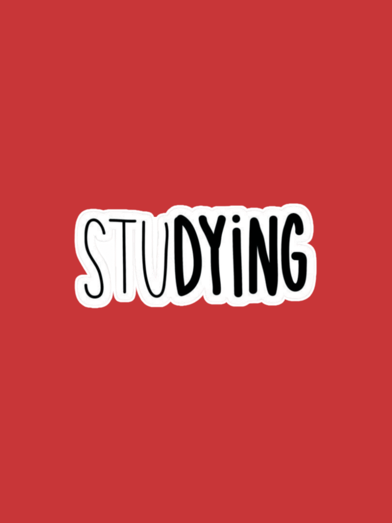 2 Studying Sticker