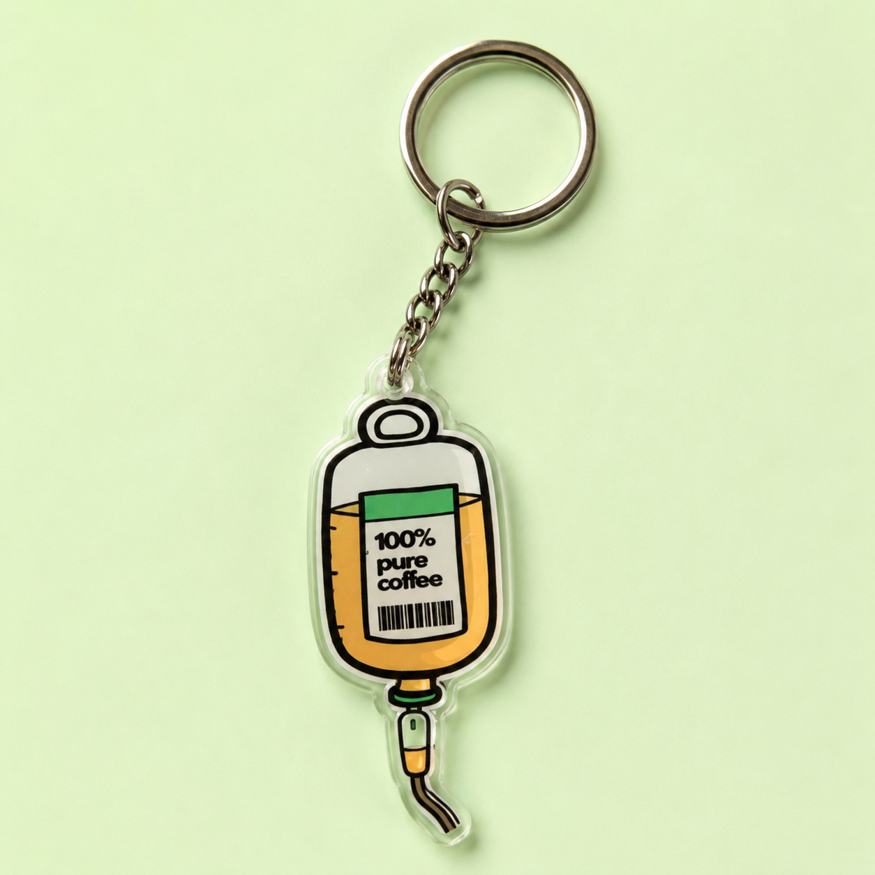 100% Pure Coffee – Acrylic Keychain