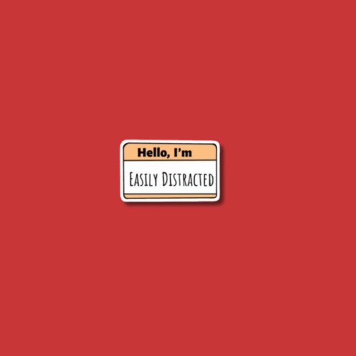 Webiste Stickers (12) 'Easily Distracted' Sticker