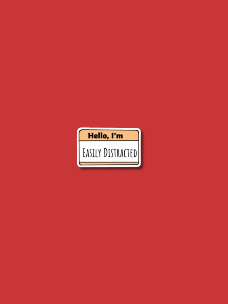 Webiste Stickers (12) 'Easily Distracted' Sticker