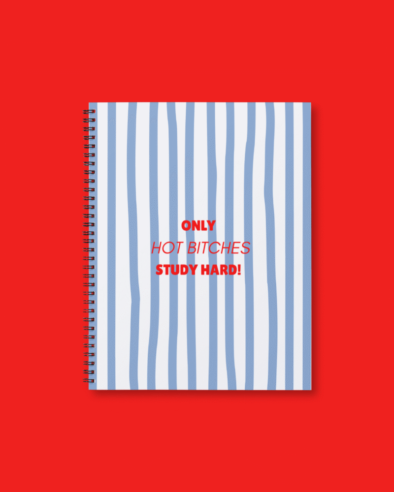 'Only Hot Bitches Study Hard!' - A4 Notebook