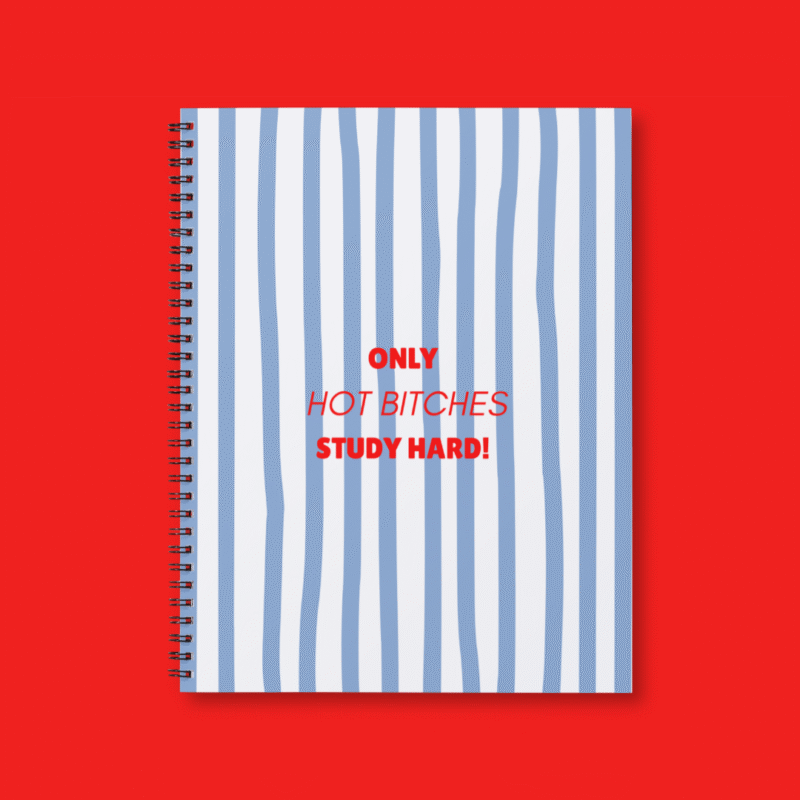 'Only Hot Bitches Study Hard!' - A4 Notebook