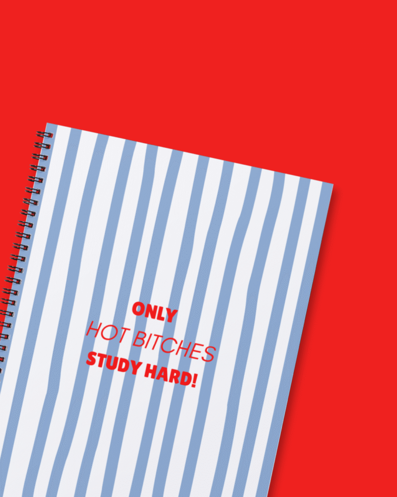 'Only Hot Bitches Study Hard!' - A4 Notebook