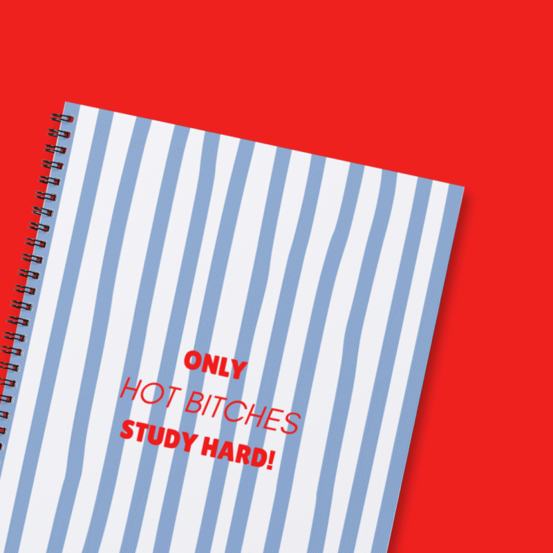 'Only Hot Bitches Study Hard!' - A4 Notebook
