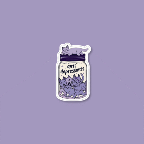 4 Cat Anti Depressants Sticker