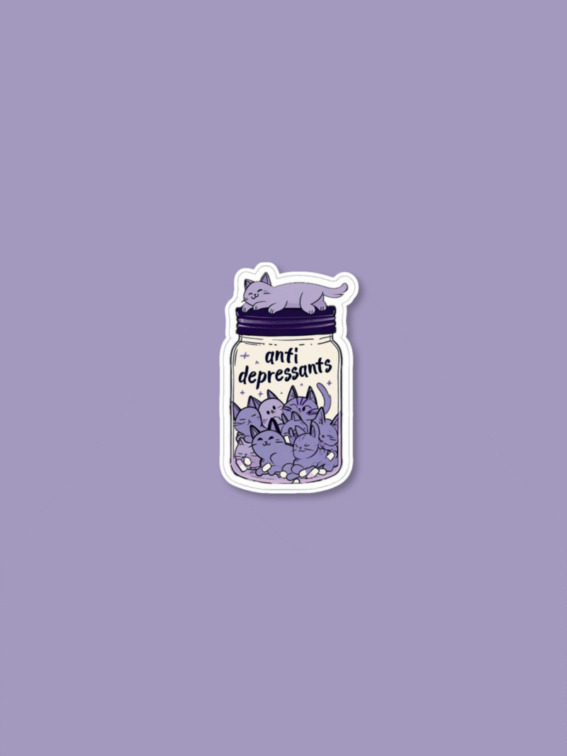 4 Cat Anti Depressants Sticker