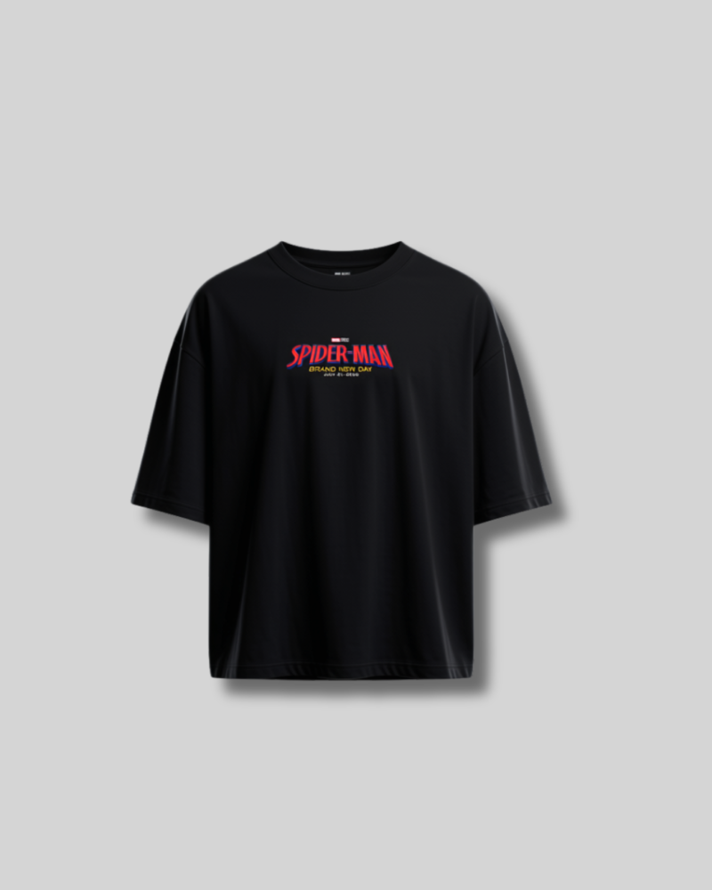 8 Spider-Man Oversized Drop Shoulder Black ( Unisex T-Shirt )
