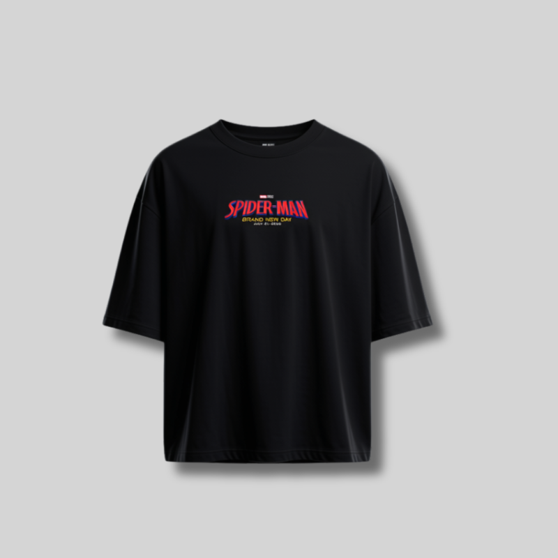 8 Spider-Man Oversized Drop Shoulder Black ( Unisex T-Shirt )